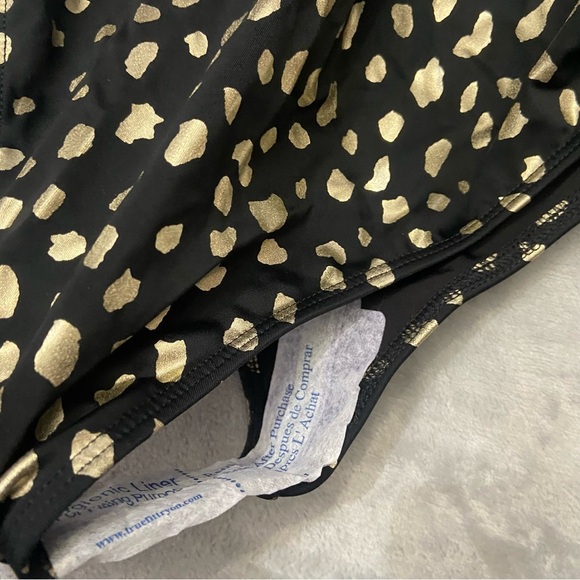 New! Beach Riot Carlie tie waist one piece swimsuit black gold 27949 - Picture 10 of 11